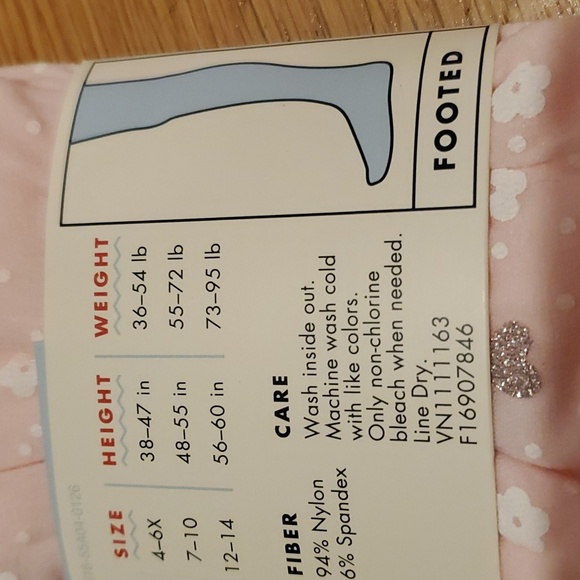 Girls flower and heart tights - Picture 5 of 5